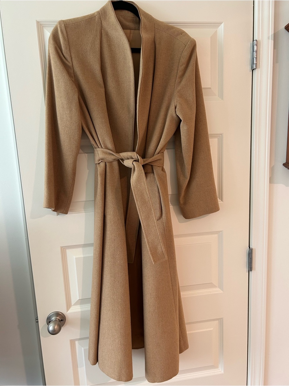 Long Camel Belted Trench Coat - Picture 3 of 9